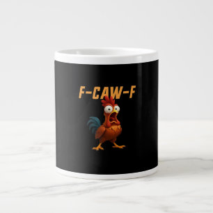 F-Caw-F Chicken Funny Chicken F-Caw-F Gear Retro G Large Coffee Mug
