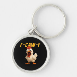 F-Caw-F Chicken Funny Chicken F-Caw-F Gear Vintage Key Ring