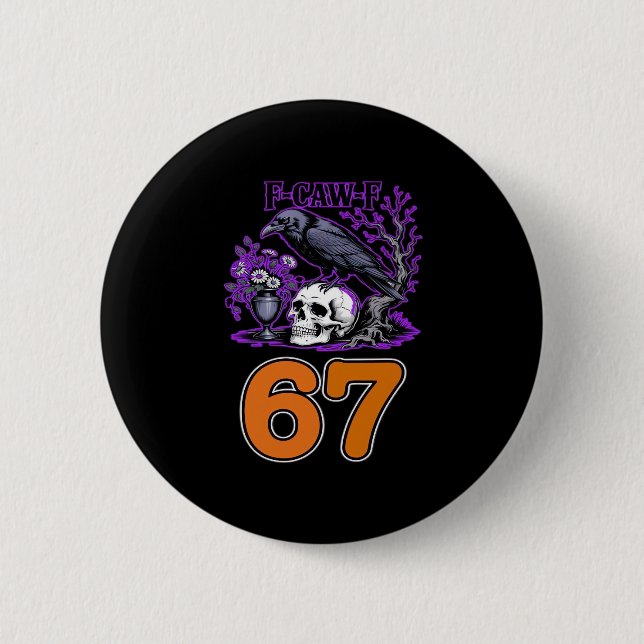 F-Caw-F Chicken Halloween Classic Funny Trendy 6 Cm Round Badge (Front)