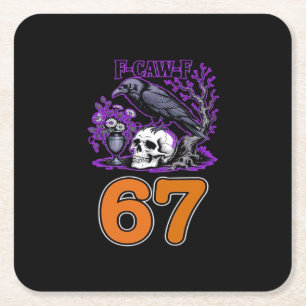 F-Caw-F Chicken Halloween Classic Funny Trendy Square Paper Coaster