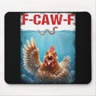 F-caw-f Chicken Hen Humourous Chasing Worm Funny Mouse Pad