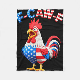 F-caw-f Chicken Humour Quote Rooster Meme Funny Us Fleece Blanket