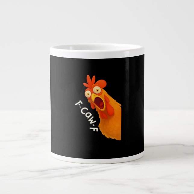 F Caw F Chicken Large Coffee Mug (Front)