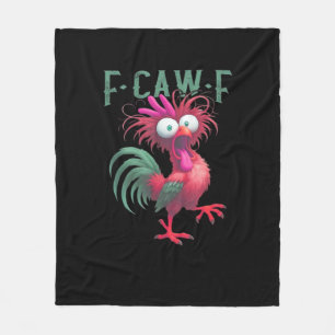 F-Caw-F Chicken Minimal Clean Fleece Blanket