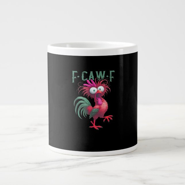 F-Caw-F Chicken Minimal Clean Large Coffee Mug (Front)