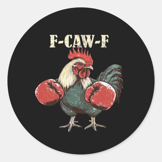 F-Caw-F Chicken Retro Classic Classic Round Sticker (Front)