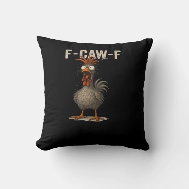F-Caw-F Chicken Retro Classic Cushion (Front)