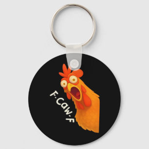 F-Caw-F Chicken Retro Classic Key Ring