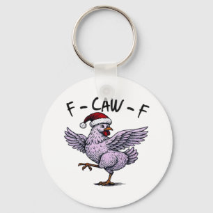 F-Caw-F Chicken Retro Classic Key Ring