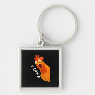 F-Caw-F Chicken Retro Classic Key Ring