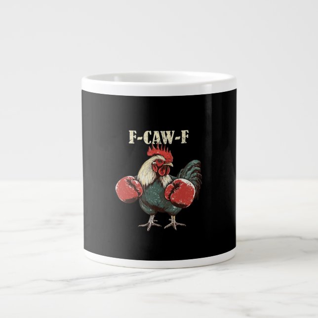 F-Caw-F Chicken Retro Classic Large Coffee Mug (Front)