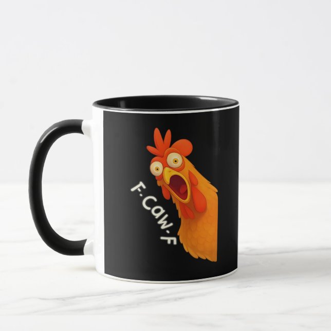 F-Caw-F Chicken Retro Classic Mug (Left)