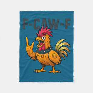 F-caw-f - chicken rooster meme fleece blanket