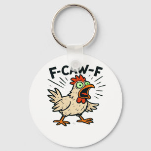 F-Caw-F Chicken Vintage Graphic Key Ring