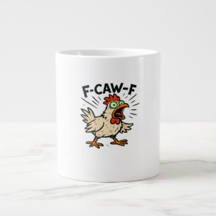 F-Caw-F Chicken Vintage Graphic Large Coffee Mug