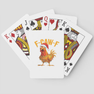F-Caw-F Christmas Funny Chicken Christmas Essentia Playing Cards