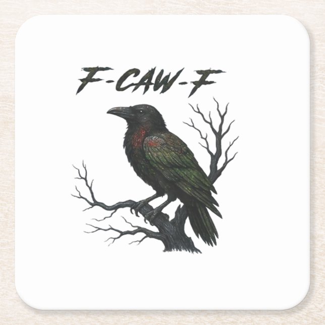F-Caw-F Classic Cool Square Paper Coaster (Front)