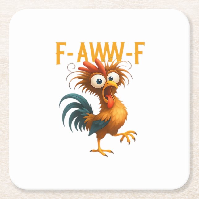 F-Caw-F Classic Creative Casual Square Paper Coaster (Front)