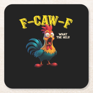 F Caw F Classic Design  Square Paper Coaster