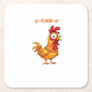 F-Caw-F Classic Funny Quote Square Paper Coaster