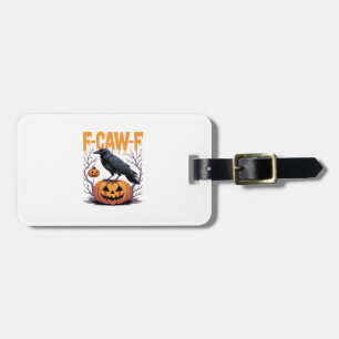 F-Caw-F Classic Halloween Raven Pumpkin Tee - Spoo Luggage Tag