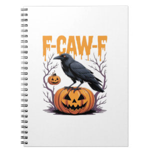 F-Caw-F Classic Halloween Raven Pumpkin Tee - Spoo Notebook