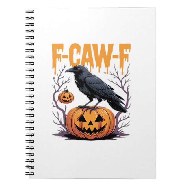 F-Caw-F Classic Halloween Raven Pumpkin Tee - Spoo Notebook (Front)