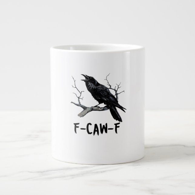 F-Caw-F Classic Minimal Clean Large Coffee Mug (Front)