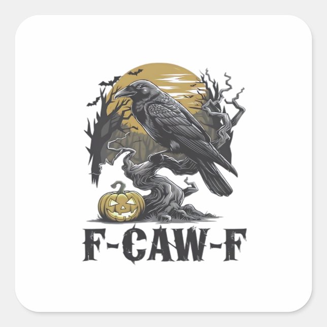 F-Caw-F Classic Minimal Design Square Sticker (Front)