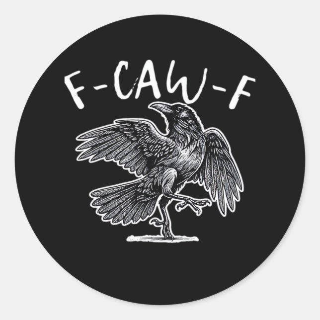 F-Caw-F Classic Retro Classic Round Sticker (Front)