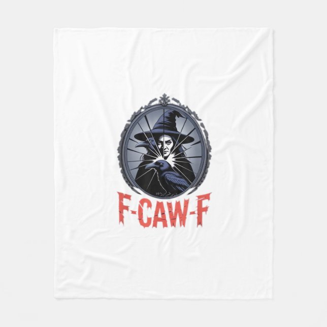 F-Caw-F Classic Retro Graphic Fleece Blanket (Front)