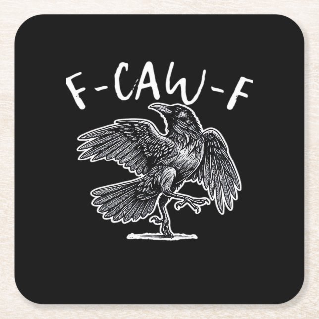 F-Caw-F Classic Retro Square Paper Coaster (Front)