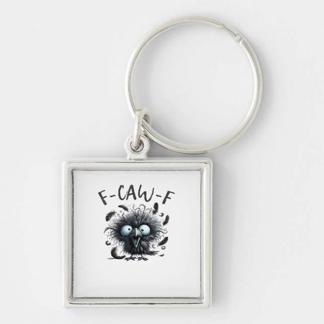 F-Caw-F Classic Retro Style Key Ring (Front)