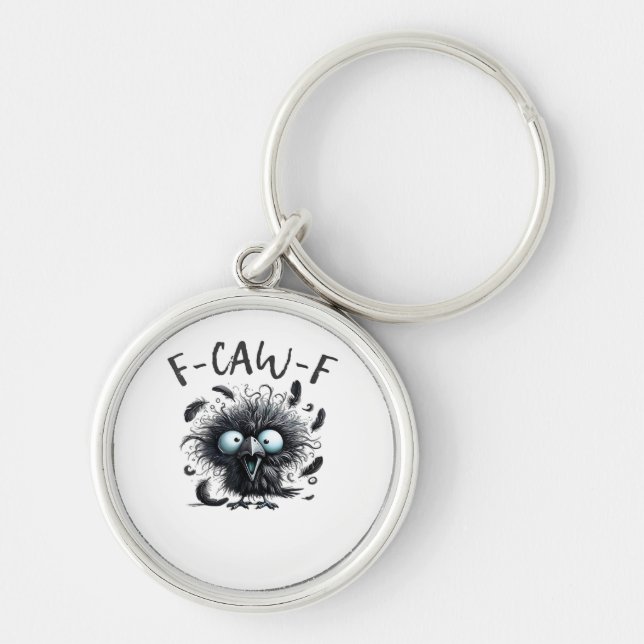 F-Caw-F Classic Retro Style Key Ring (Front)