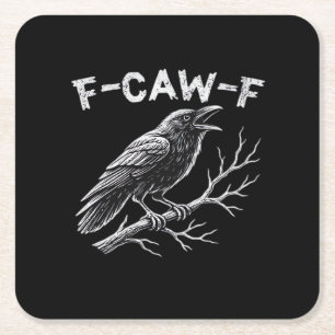 F-Caw-F Classic Retro Style Square Paper Coaster