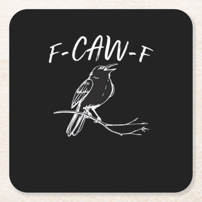 F-Caw-F Classic Retro Style Square Paper Coaster (Front)