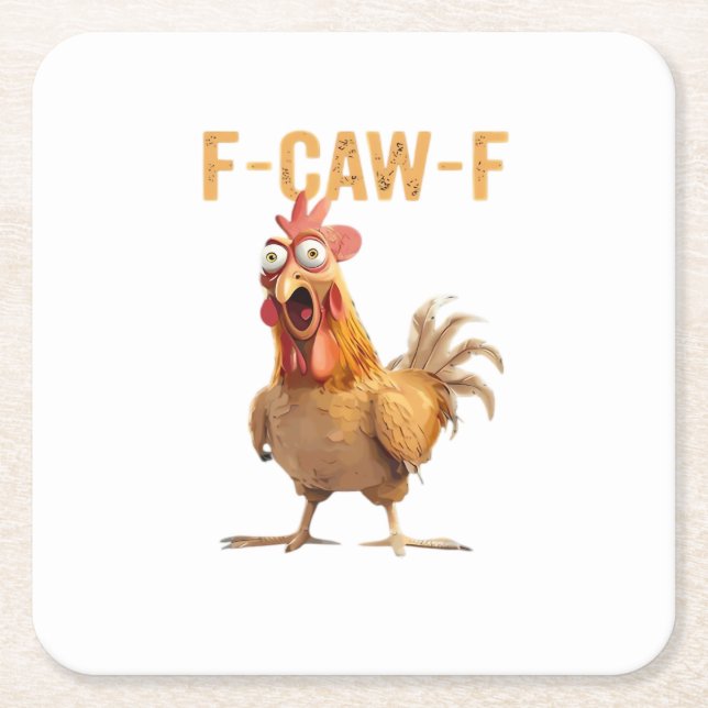 F-Caw-F Classic Retro Style Square Paper Coaster (Front)