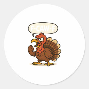 F-caw-f classic round sticker