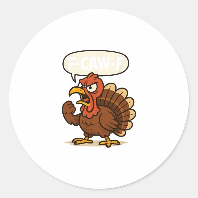 F-caw-f  classic round sticker (Front)