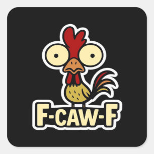 F-Caw-F Classic Vintage Graphic Square Sticker