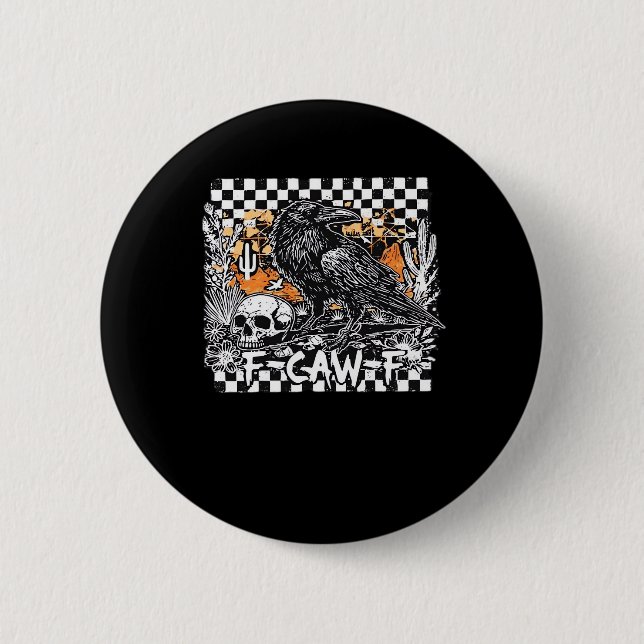 F-Caw-F Cool Retro 6 Cm Round Badge (Front)