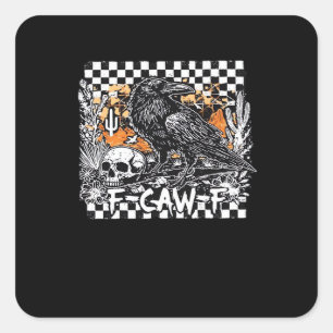 F-Caw-F Cool Retro Square Sticker