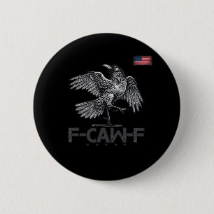 F-Caw-F Cow Funny Bird USA Vintage Flag Funny Humo 6 Cm Round Badge