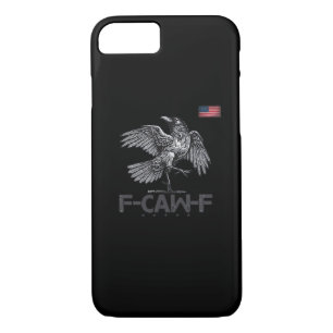 F-Caw-F Cow Funny Bird USA Vintage Flag Funny Humo Case-Mate iPhone Case