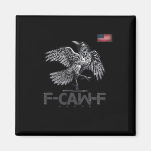 F-Caw-F Cow Funny Bird USA Vintage Flag Funny Humo Magnet