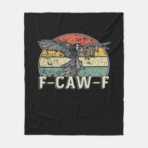 F-Caw-F Cow Funny Bird Vintage Sunset Funny Humor Fleece Blanket