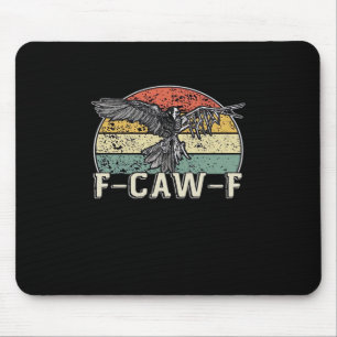 F-Caw-F Cow Funny Bird Vintage Sunset Funny Humor Mouse Pad