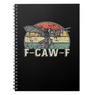 F-Caw-F Cow Funny Bird Vintage Sunset Funny Humour Notebook