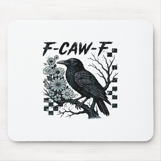 F-Caw-F Crow Bird Retro Classic Mouse Pad (Front)