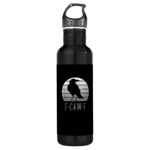 F-Caw-F Crow Bird Retro Moon Vintage F-Caw-F 710 Ml Water Bottle